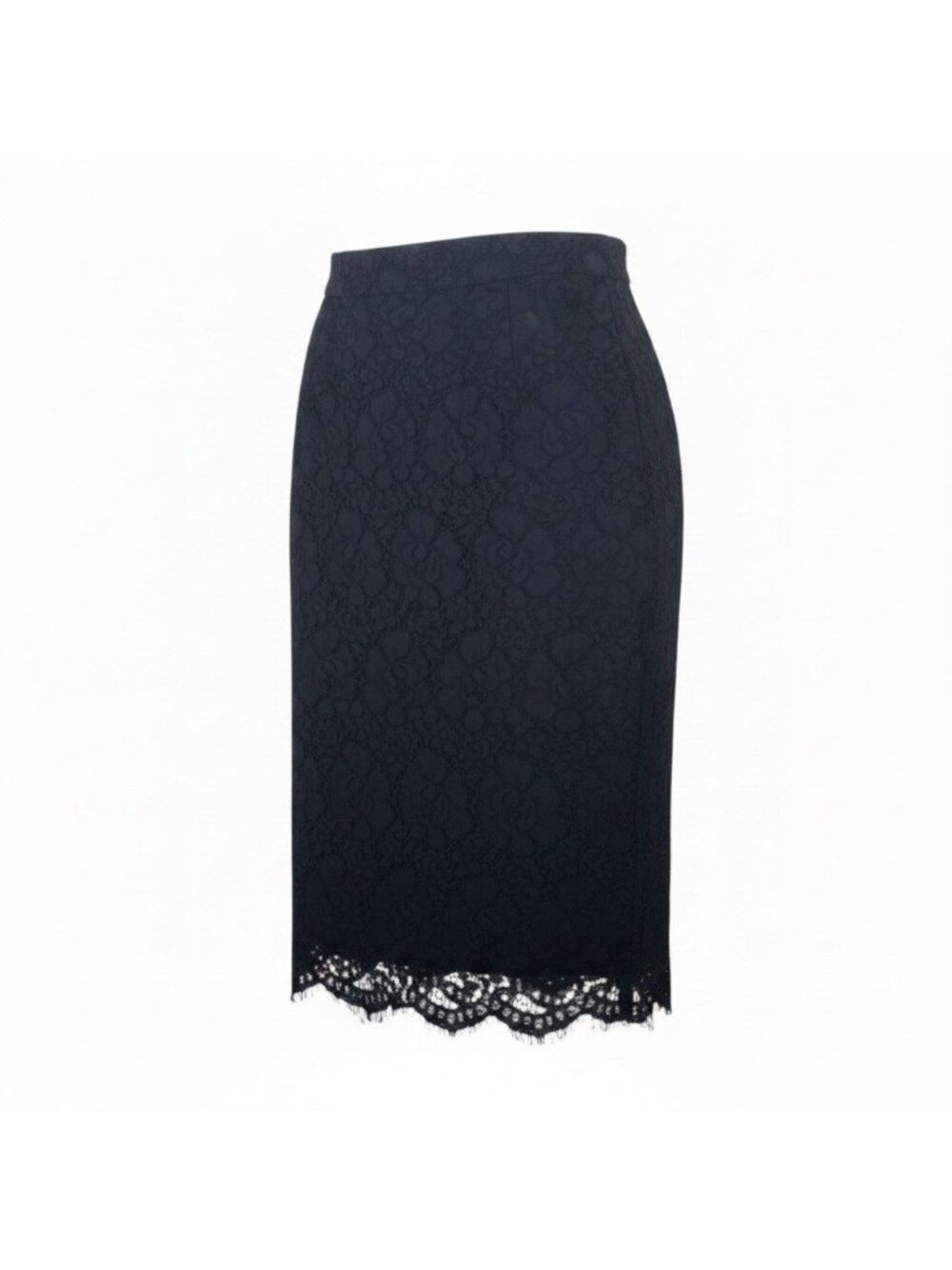 Dolce & Gabbana Full Lace Skirt Tight Floral Back Zip 38 Black